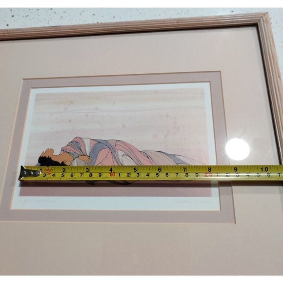 Ioyan Mani Watercolor "NIGHT'S PROTECTION" Pencil Tilted 13X15" Signed & Framed - Picture 5 of 8